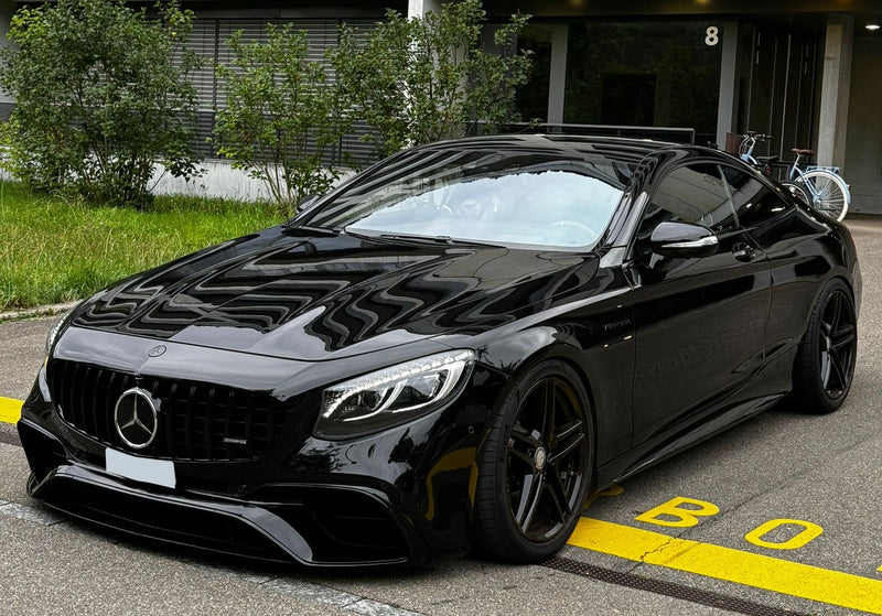 Bodykit Facelift Design (Schwarz) passend für Mercedes S Coupé C217 / W217 (2014–2020) mit AMG Line, auch für S63 AMG