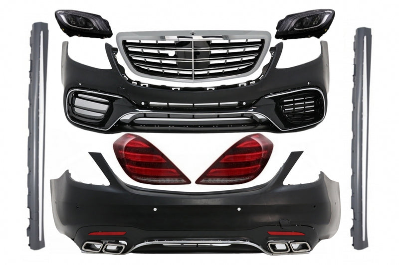 Bodykit Facelift Design inkl. Leuchten passend für Mercedes S-Klasse W222 vor Facelift Langversion (2013–2017) mit und ohne AMG Line, auch S63 AMG