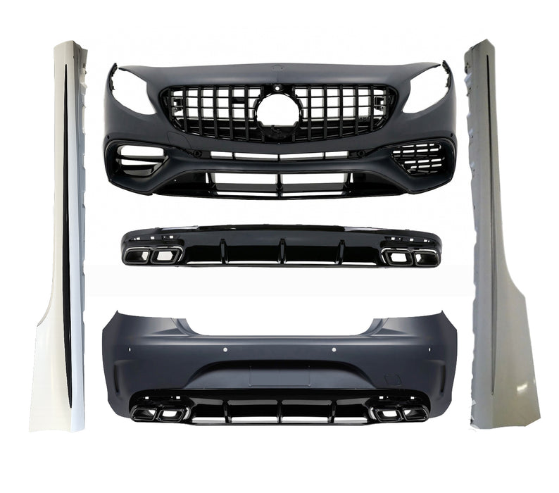 Bodykit Facelift Design komplett (Schwarz) passend für Mercedes S Coupé C217 / W217 (2014–2020) AMG Line / AMG Paket, auch für S63 AMG
