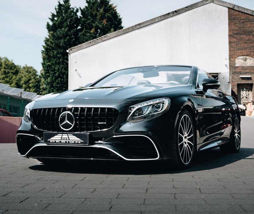 Frontschürze Facelift Design (Chrome) passend für Mercedes S Coupé C217 / A217 / W217 (2014–2020) geeignet für Fahrzeuge mit und ohne AMG Line / AMG Paket, auch passend für S63 AMG