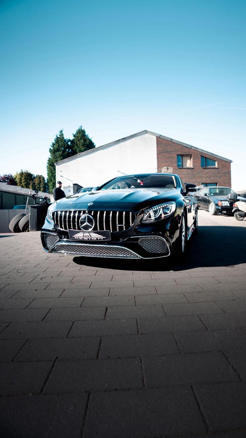 Frontschürze Facelift Design (Chrome) passend für Mercedes S Coupé C217 / A217 / W217 (2014–2020) mit und ohne AMG Line, auch für S65 & S63 AMG