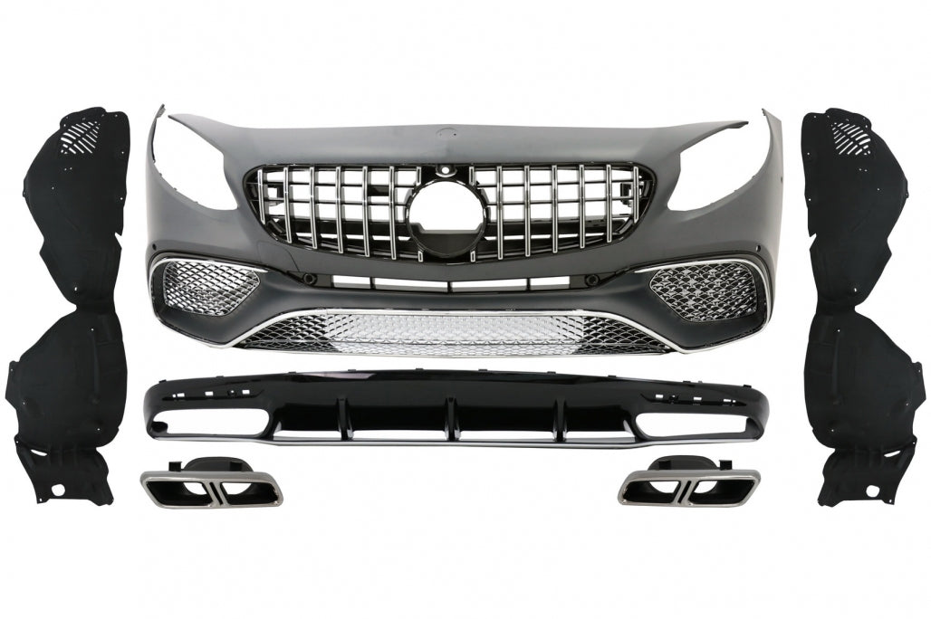 Bodykit Facelift Design (Full Chrome) passend für Mercedes S Coupé C217 / W217 (2014–2020) geeignet für Fahrzeuge mit AMG Line / AMG Paket, auch passend für S65 AMG