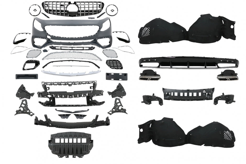 Bodykit Facelift Design (Full Chrome) passend für Mercedes S Coupé C217 / W217 (2014–2020) geeignet für Fahrzeuge mit AMG Line / AMG Paket, auch passend für S65 AMG