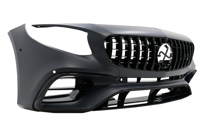 Frontschürze Facelift Design (Schwarz) passend für Mercedes S Coupé C217 / A217 / W217 (2014–2020) mit und ohne AMG Line, auch für S63 AMG