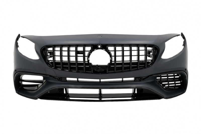 Frontschürze Facelift Design (Schwarz) passend für Mercedes S Coupé C217 / A217 / W217 (2014–2020) mit und ohne AMG Line, auch für S63 AMG