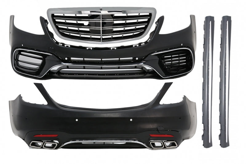 Bodykit passend für Mercedes S-Klasse W222 Facelift Langversion (2017–2020) mit und ohne AMG Line, auch für S63 AMG