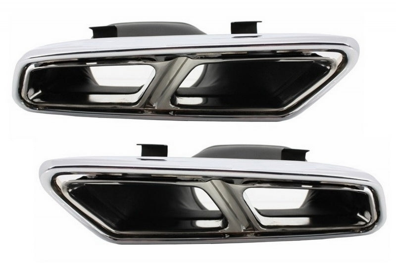 Sport Auspuffblenden Chrom passend für Mercedes S-Klasse W222 mit S63/S65 AMG Diffusor