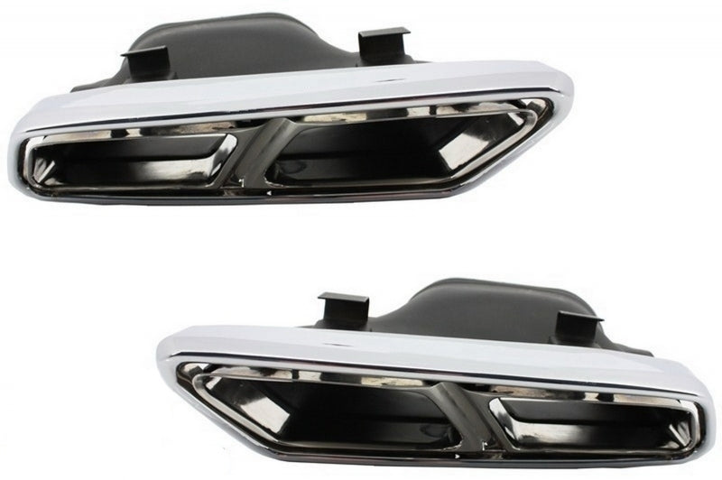 Sport Auspuffblenden Chrom passend für Mercedes S-Klasse W222 mit S63/S65 AMG Diffusor
