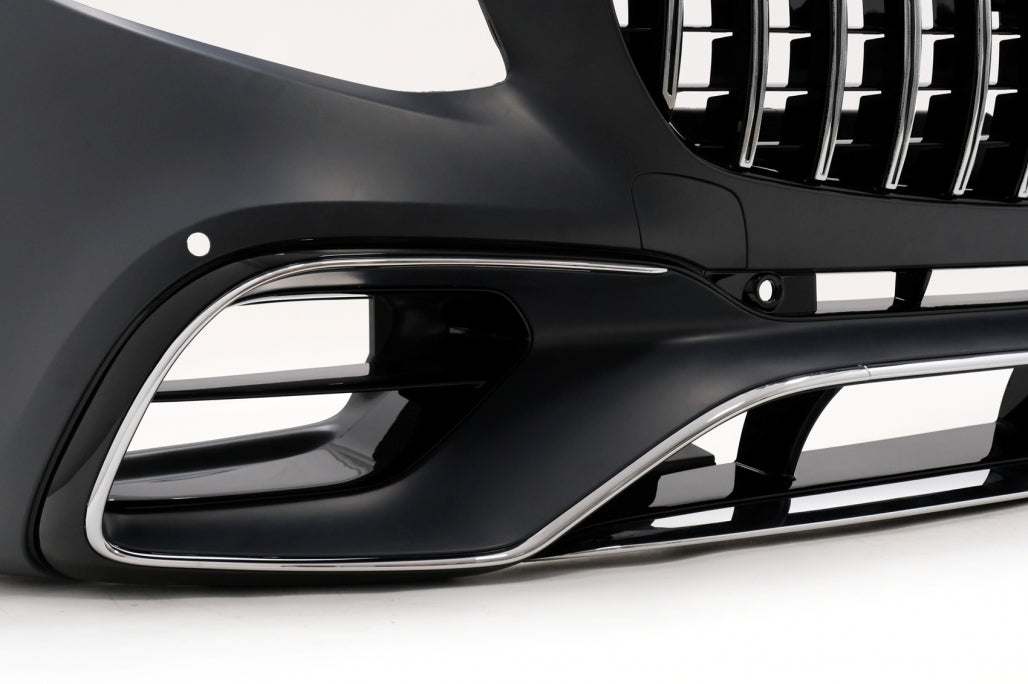 Frontschürze Facelift Design (Chrome) passend für Mercedes S Coupé C217 / A217 / W217 (2014–2020) geeignet für Fahrzeuge mit und ohne AMG Line / AMG Paket, auch passend für S63 AMG